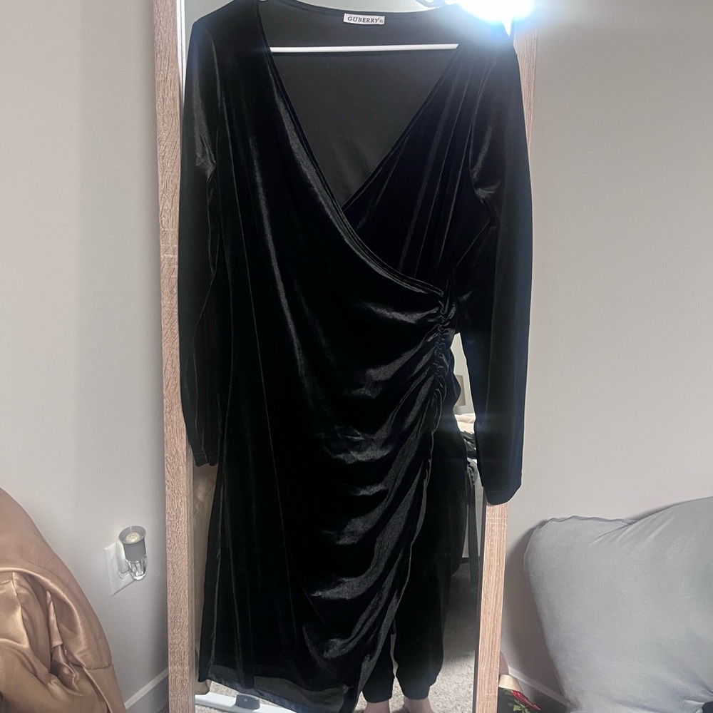 Black velour dress